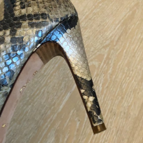 Leather Snakeskin Print Heels - Picture 8 of 11